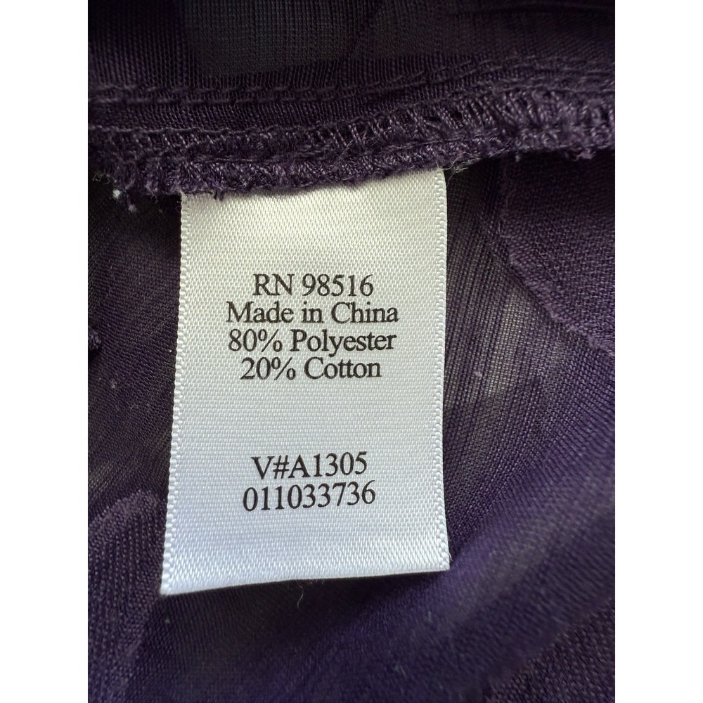 Coldwater Creek Women's XL (18) Purple Sheer Embroidered Button-up Blouse Plus - Picture 13 of 14
